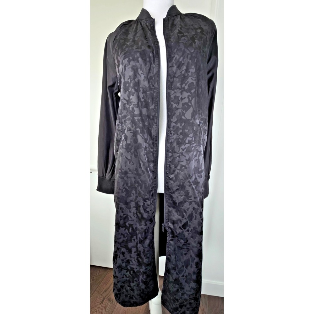 Diadora Athletic Street Full Zip Long Track Jacket Dress Sheer Women Sz XS Black